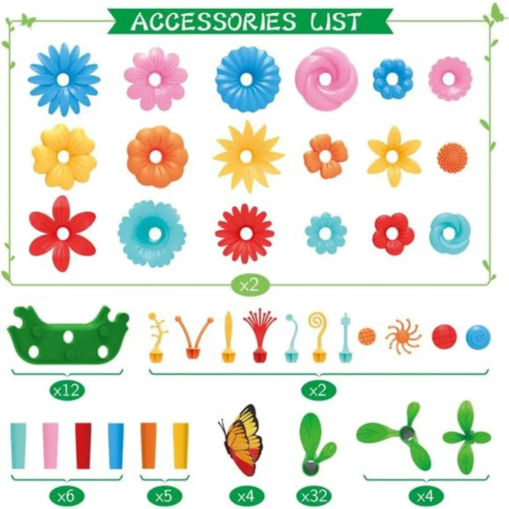 SpringFlower Gifts Toys for Girls Flower Garden Building Kit with Storage Case‎